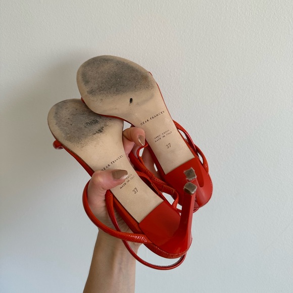 Dear Frances tomato red dash sandals strappy heels - Picture 5 of 9